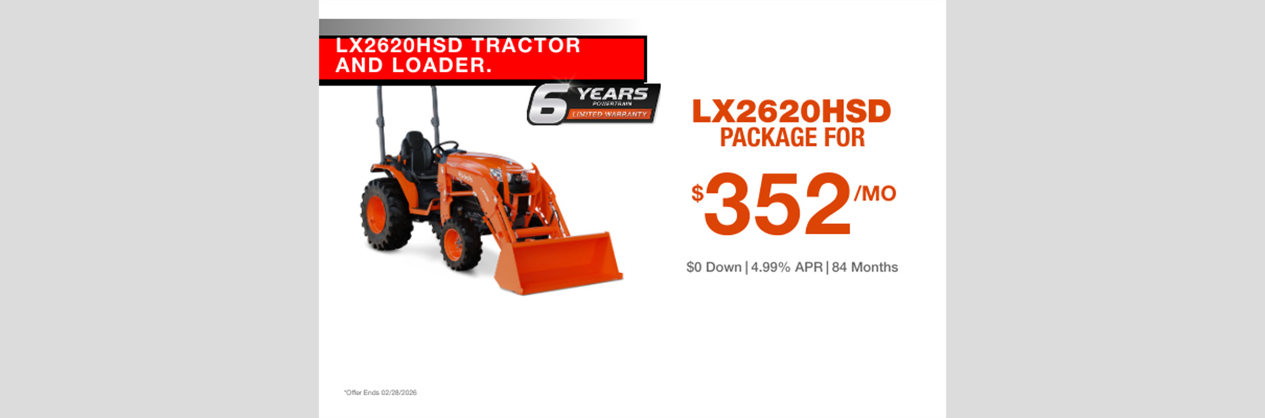  kubota lx2620hsd